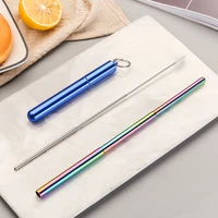 

Customized Colorful Reusable Stainless Steel Metal Straw Set With Case