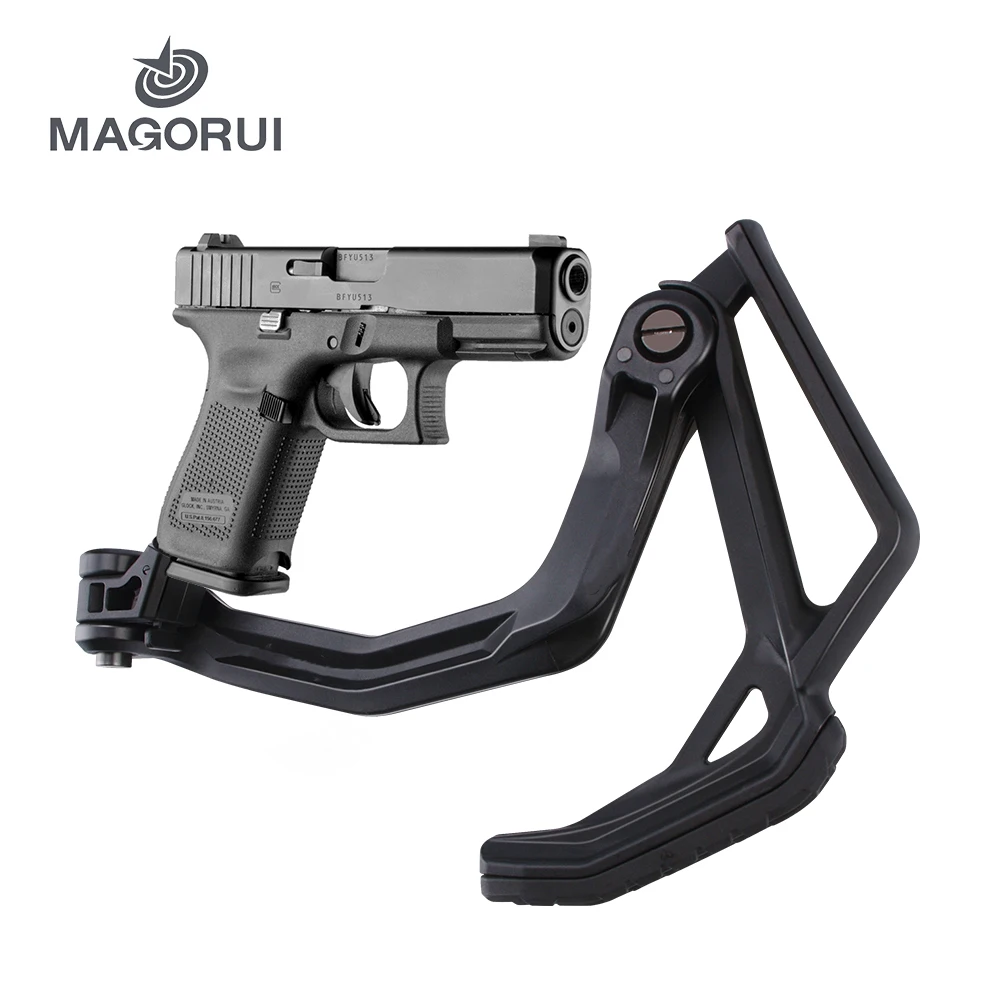 

MAGORUI Tactical Stock for Glock 17-19 Glock Folding Buttstock, Black tan