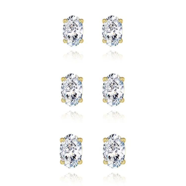 

Good Selling Sterling Silver 925 Small Stud Earrings Set Korean Fashion Women Fashion Jewelry Cubic Zirconia Jewellery
