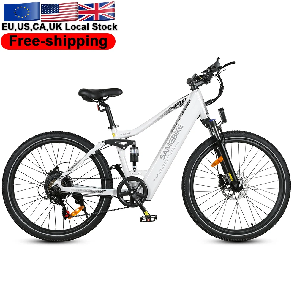 

2023 SAMEBIKE US warehouse 72H electric mountain full suspension ebike 750W 48V14AH with oil brake 100Km