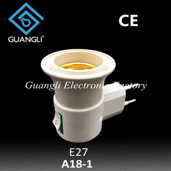 OEM European Plug to E27 Italy egypt type switch electrical plug socket lampholder factory adapter