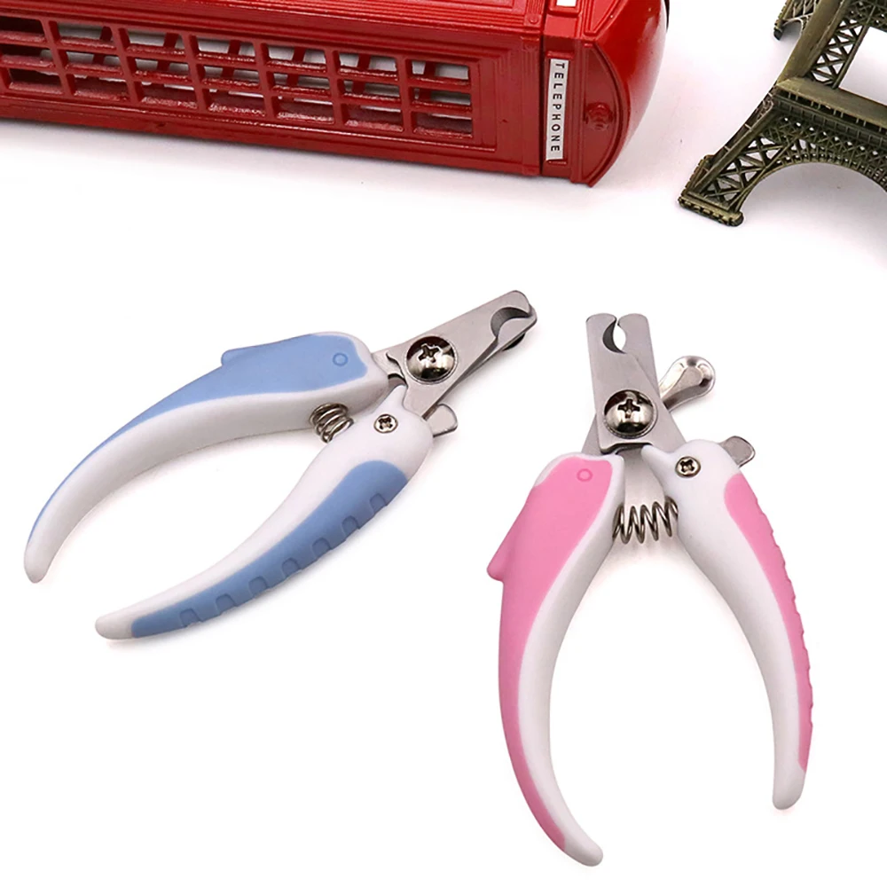 

Amazon hot sale dog premium Stainless Steel Rubber pet claw grooming trimmer cat nail trimmer, Blue,pink