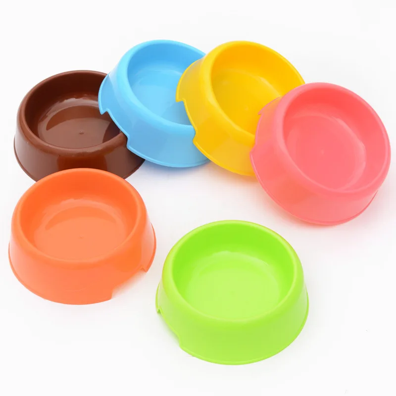 

Optional Color Small Candy Color Single Bowl Pet Plastic Bowl Teddy Small Dog Cat Basin Food Bowl, Multi colors