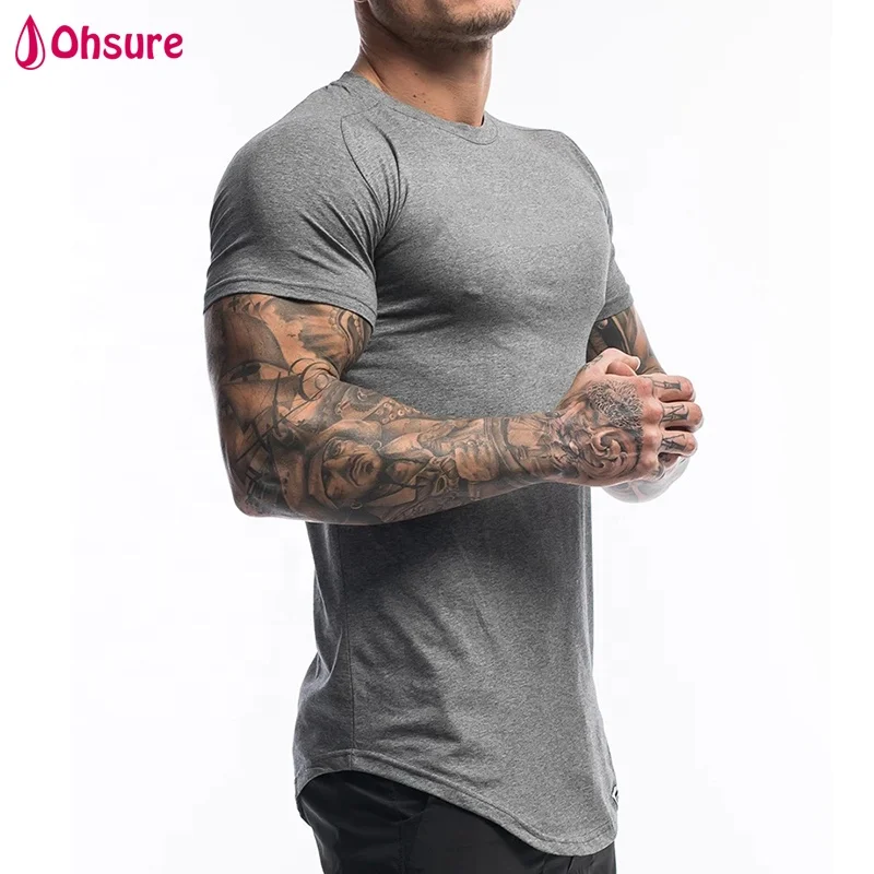 

Wholesale custom logo printing OEM fitness shirt slim fit high quality mens gym clothing fitted short sleeve gym t shirt men