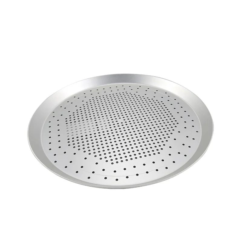 6.5 to 16 Inch Pizza Pan Perforated Aluminium Alloy Pan Plate Deep Dish Non-stick Round Pizza Plates Baking Tool