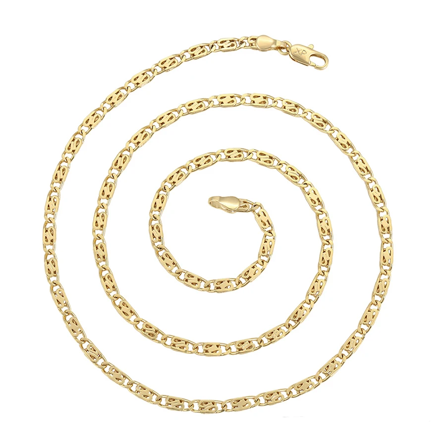 

46293 Xuping fashion jewelry 14K gold plating environmental copper neutral chain necklace