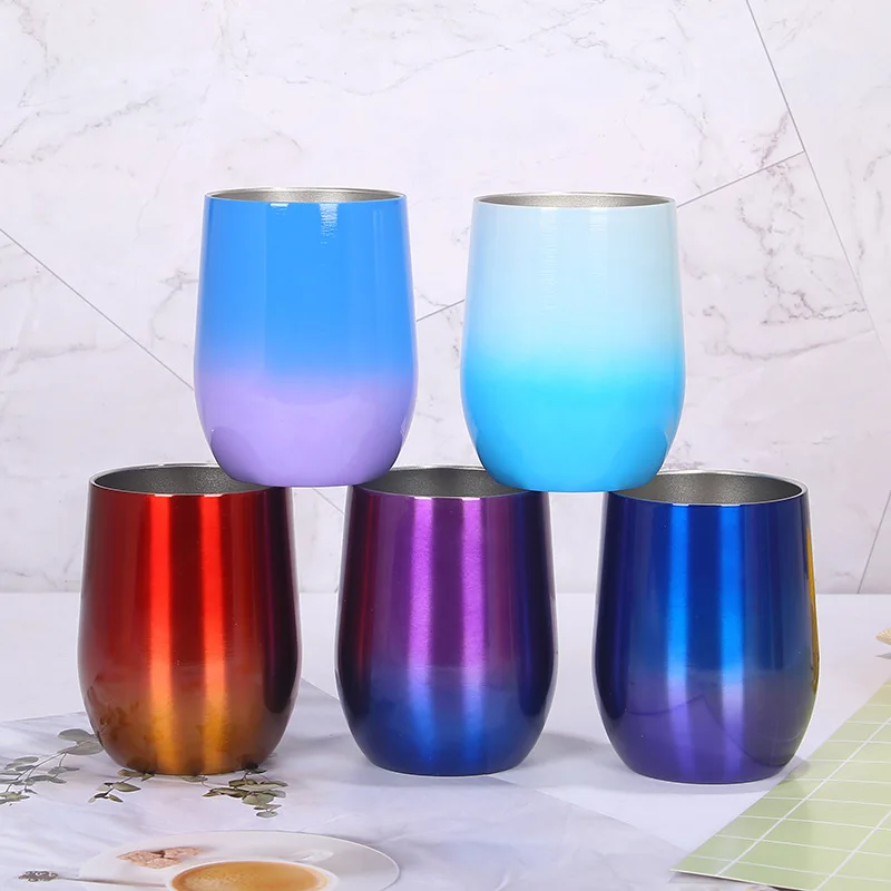 

12oz color changing insulated custom coffee wine tumbler cups wholesale double wall stainless steel tumbler cups in bulk, Multi colors