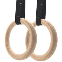 

Fitness Wood Gymnastic Rings with Numbered Straps