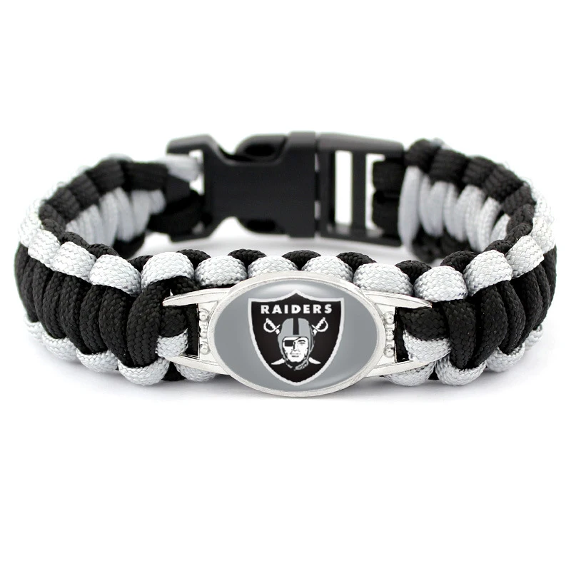

Wholesale Cystom Various NFL American Football Team Paracord Charm Bangle Outdoor Survival Bracelet, Various colors available