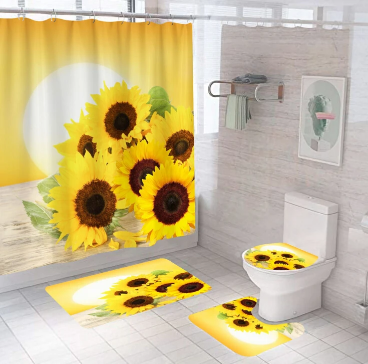

Hot Selling Custom Printing Window Curtain Waterproof Polyester Fabric Bathroom Decoration Shower Curtains, Customized