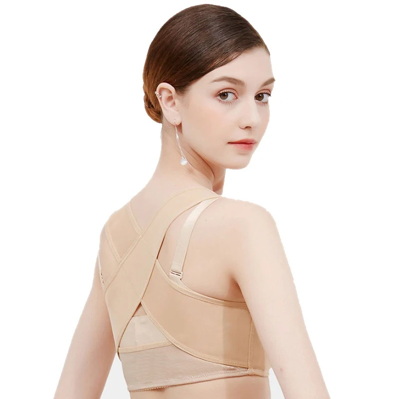 

Chest Lift Body Shaper X-shaped Hunback Correction Straight Health Care, Black,nude