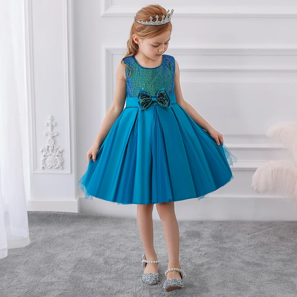 

Manufacturer Supplier Kids Sequin Cute TUTU Children Bowknot Party Dresses L5156