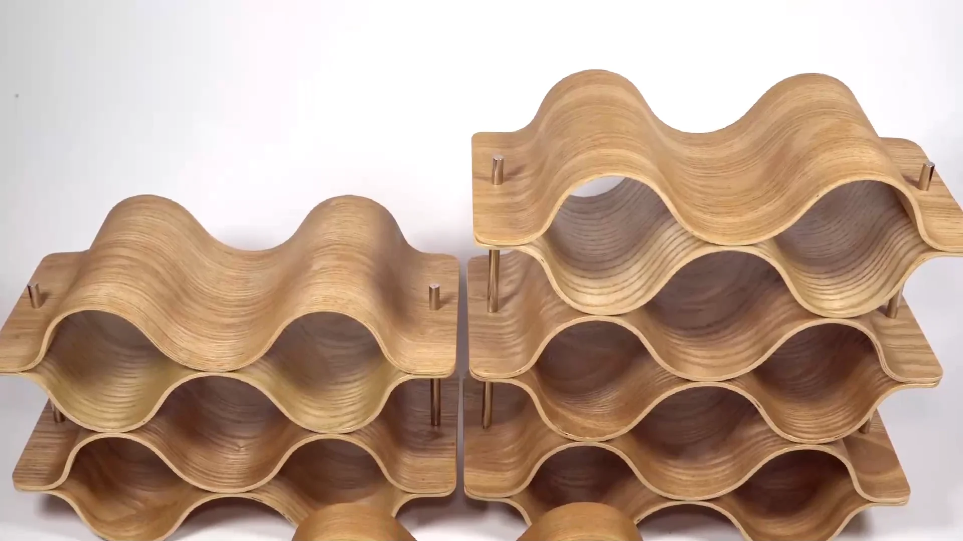 Factory Custom Kitchen Modern 6 Bottles Plywood Wine Rack Wooden Wine