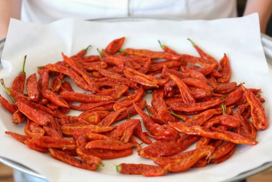 Dried chili peppers in glass jar