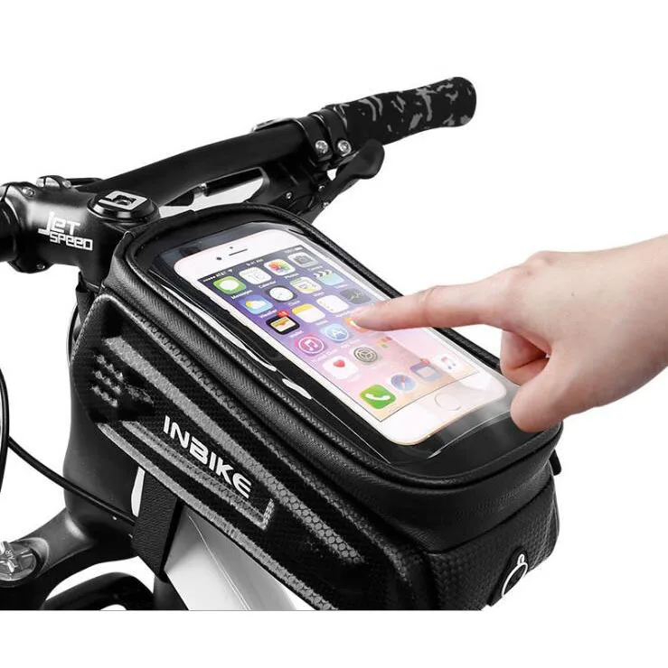 

INBIKE Waterproof Mount Pannier Saddle Handlebar Travel Phone Bicycle Frame Bike Bag, Black