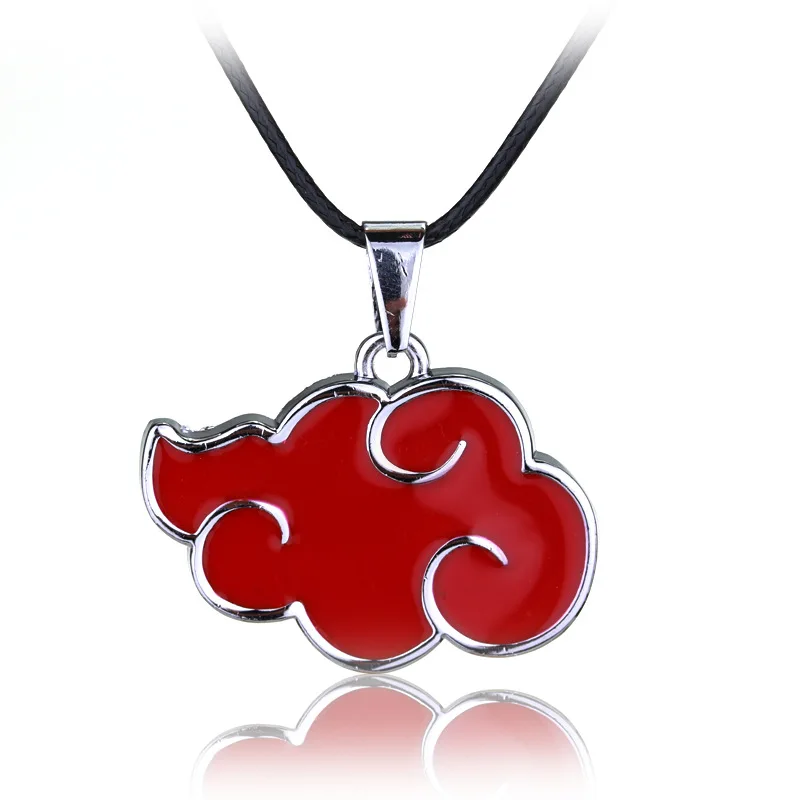 

bisuteria Anime Necklace Japanese Naruto Akatsuki Red Cloud Fashion Pendant Alloy Necklace Men Women For Fans Cosplay Gift, Picture shows