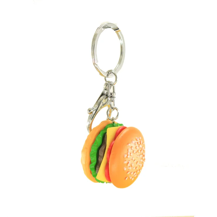 

hot selling Creative simulation hamburger food accessories hamburger key chain food accessories enamel accessories, Custom color or as photos