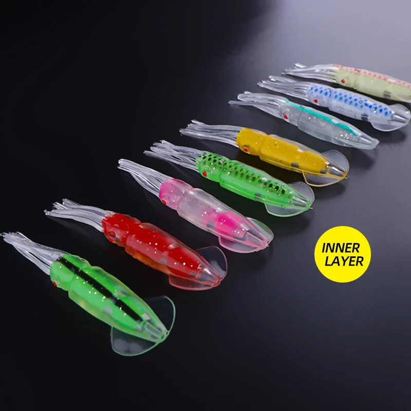 

Soft Plastic Trolling Fishing Using Octopus Skirts Luminous squid lure