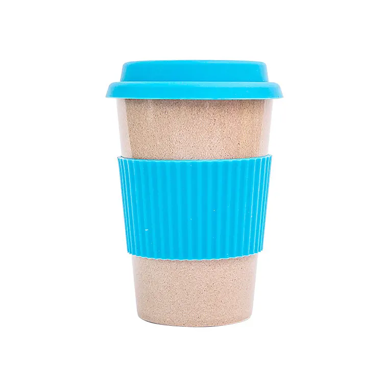 

Wholesale Biodegradable rice husk fiber bamboo travel coffee mug 100% eco friendly recycling coffee cup