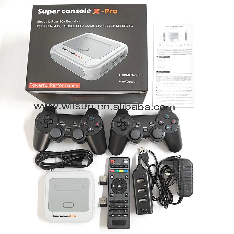 

Super Console X Pro TV Video Game Console WIFI HD Output 64G 128G 256G 50000+ Retro Games Player For PSP/N64/DC/PS1