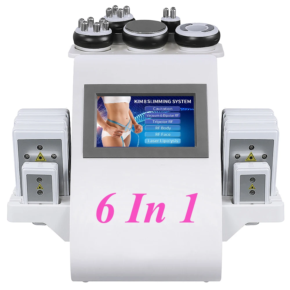 

New product cavitation ultrasound fat reduction machine radio frequency rf skin tightening 6 en 1 kim slimming vacuum