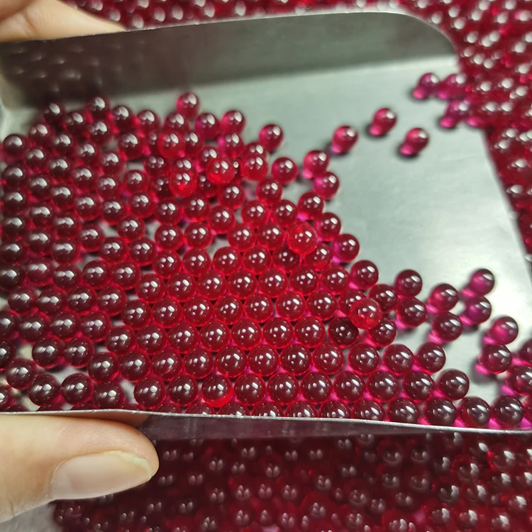 

Hot sale synthetic corundum 5# ruby beads loose gemstone make DIY jewelry red round ball synthetic corundum stone, Lasting long