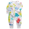 2019 new style autumn single layer 100% Cotton long sleeve cartoon newborn baby romper