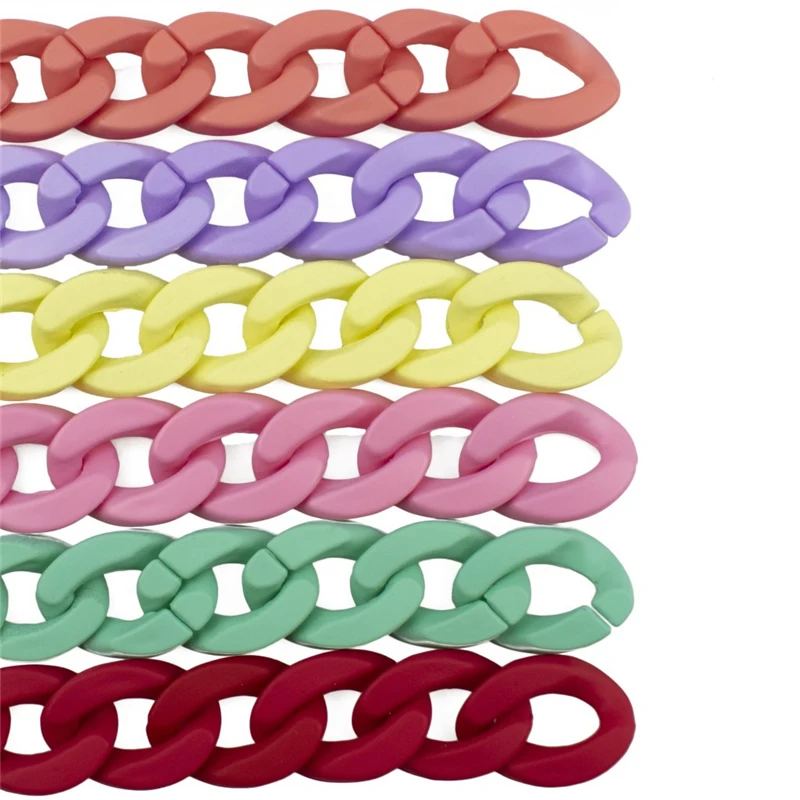 

Wholesale Matte Chain Acrylic hand-feeling elastic chain Custom acrylic jewelry mobile shell Resin Plastic Link Purse Strap