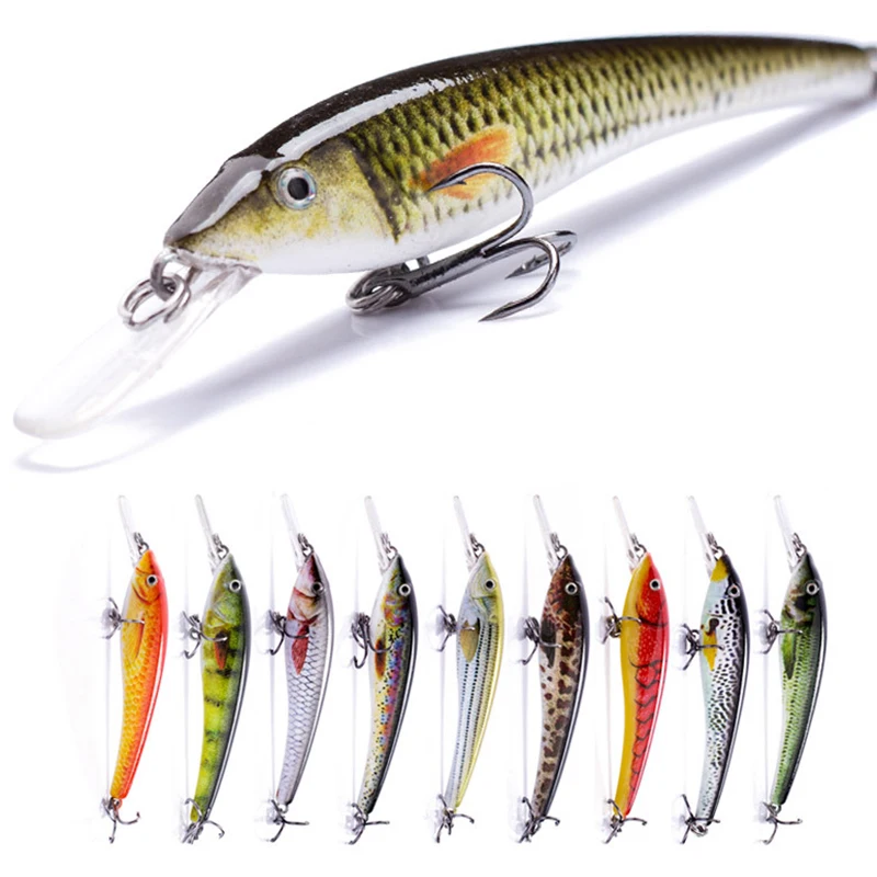 

Sinking Minnow 76mm 4g Minnow Lures Bass Life-Like Swimbait with Treble Hook Hard Lures Minnow, 10 colors