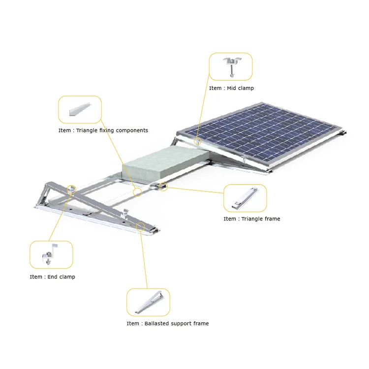 Panel Tripod Mounting Flat Ballast System Roof Solar Mounting