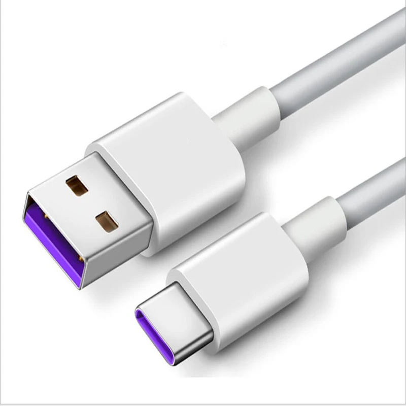 

Mobile Phone Fast Charging Cabel USB to Type-C 5A Data Line For HUAWEI Phone PVC Material charge cable, White \black