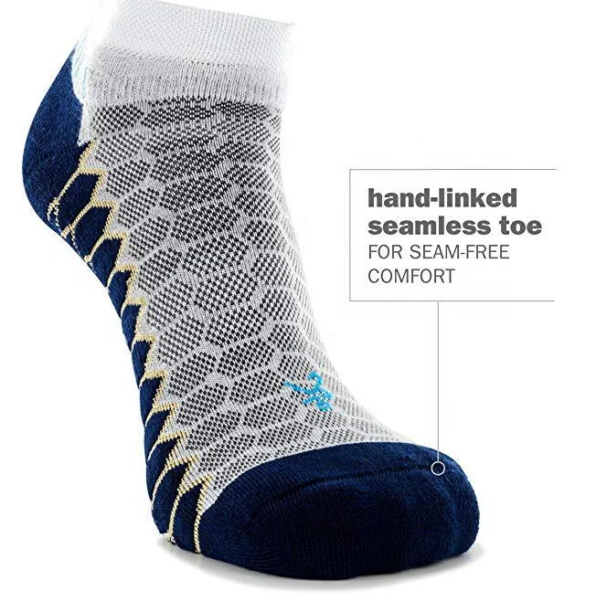 

Silver Anti-Bacterial No-Show logo customizable Sports Running mesh Socks, Pantone color