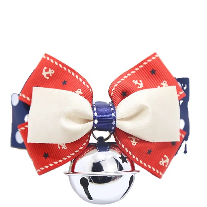 

Factory Supplier Christmas Series Pet Collar Ribbon Bow Tie Bell Pet Collar, Picture