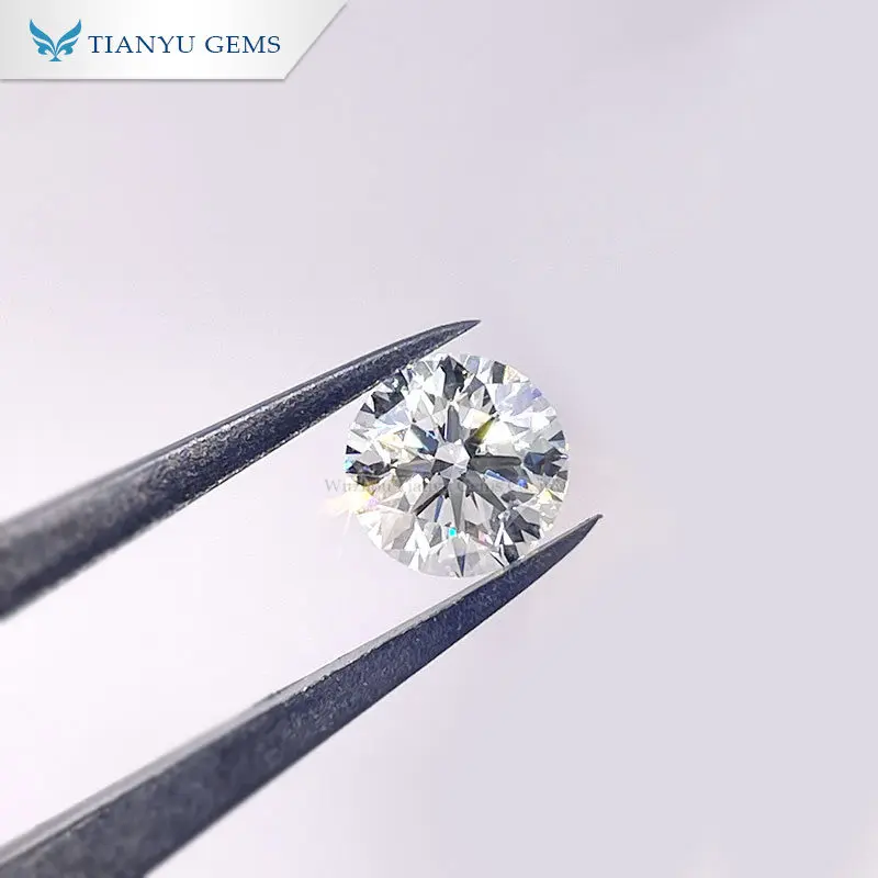 

Tianyu gems instock lab grown diamond cvd 1ct F/SI1 1.01ct F/VS2 round brilliant cut for women rings