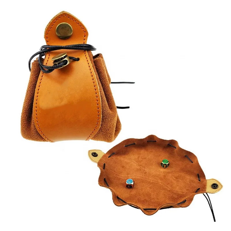 

2021 YY New Design Drawstring Leather Dice Bag Dice Pouch for DND Games