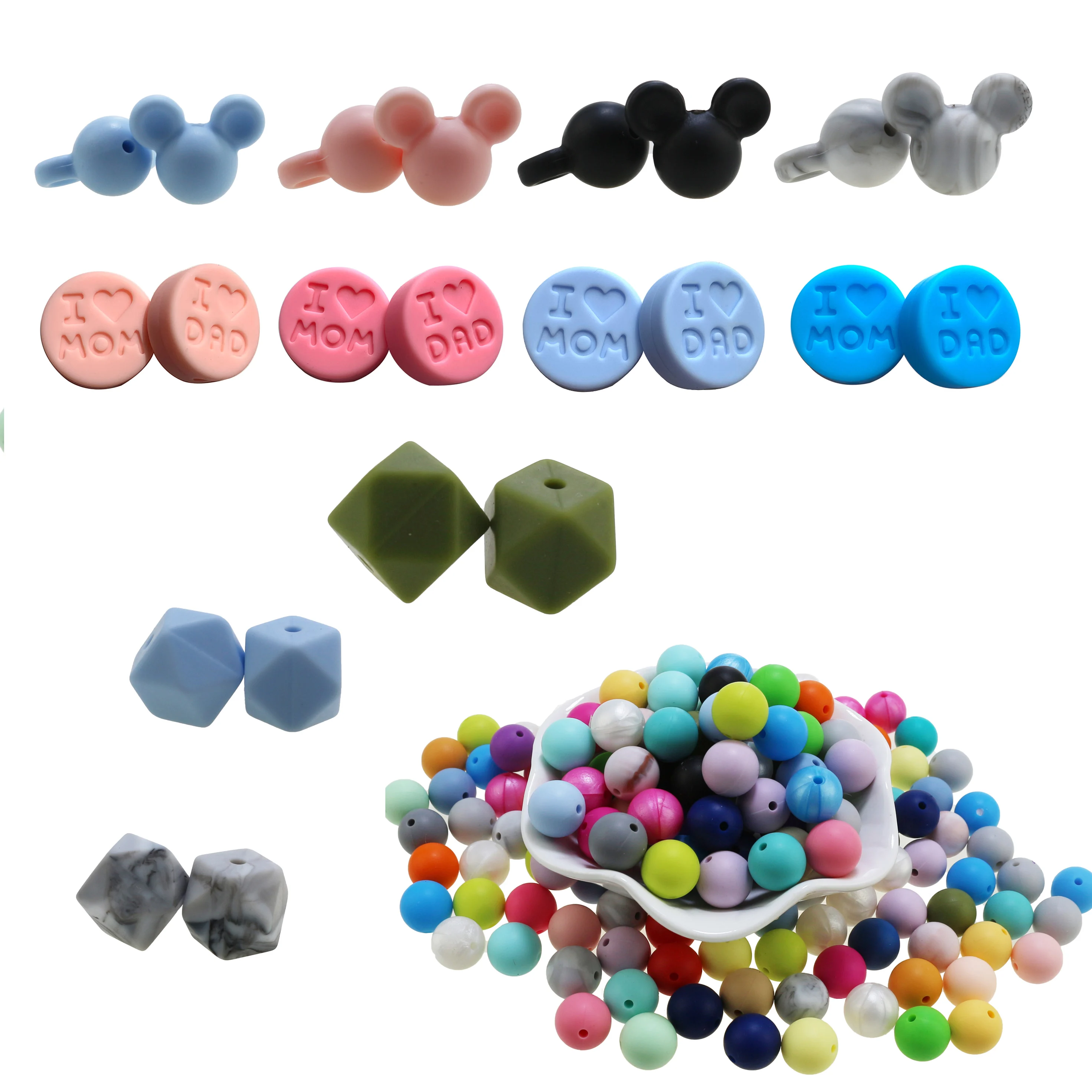 

Free Sample Silicone Teething Bead, Jewelry Wholesale China, Food Grade Silicone Bead