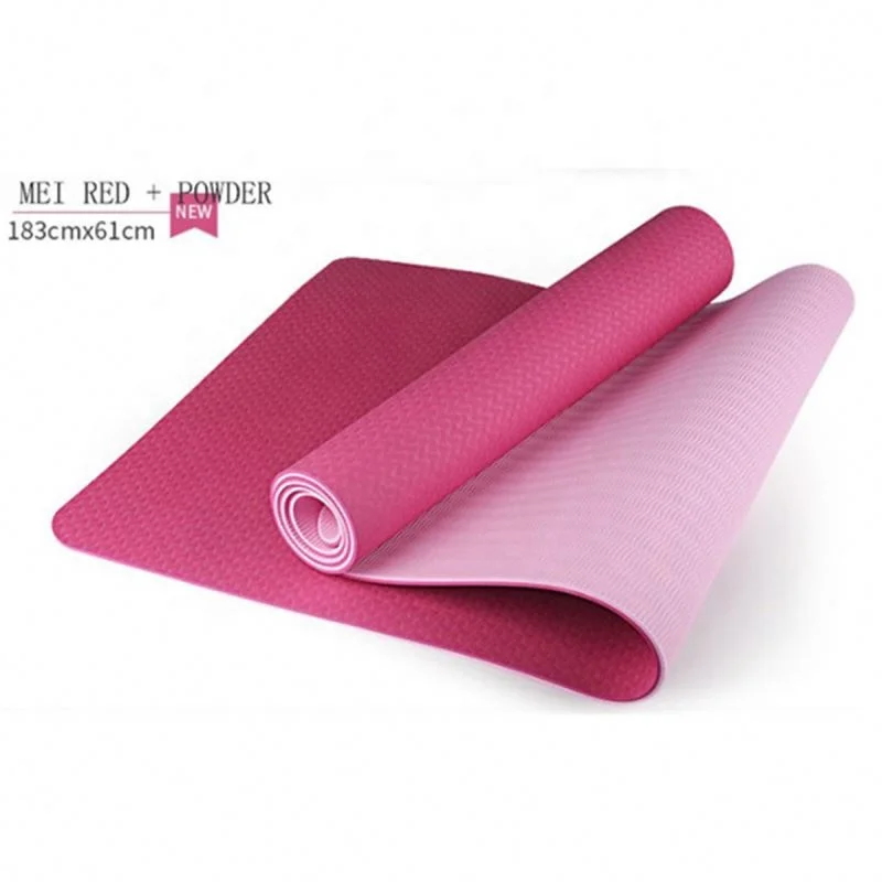 

Best quality Wholesale Hot Sale Eco Friendly Single color TPE Yoga Mat with Carry Strip for sports