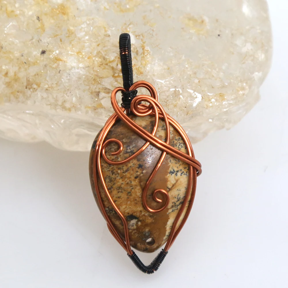 

2021 Fashion Copper Wire Wrap Necklace Pendant For Diy Jewellery Making, Gold,silver,champagne
