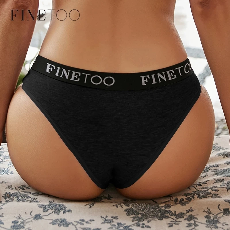 

FINETOO Women panties cotton Plus Size Brazilian Panties Letter Female Underwear Sexy Thongs Panty Lingerie wholesale