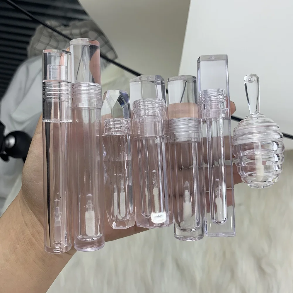 

Private Label Cosmetic Plastic Lipgloss Bottle 6ML Empty Lip Gloss Container Clear Lipgloss Tube