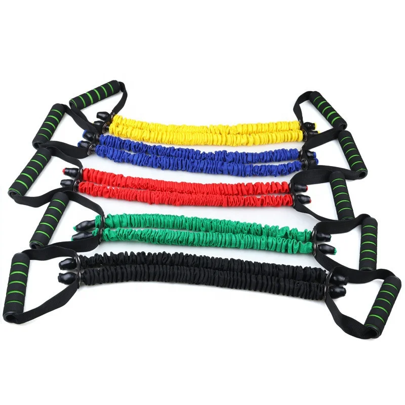 

2021 new style Body exercise gym 20-100lbs resistance Bands TEP latex Resistance bands chest expander, Yellow/green/red/blue/black