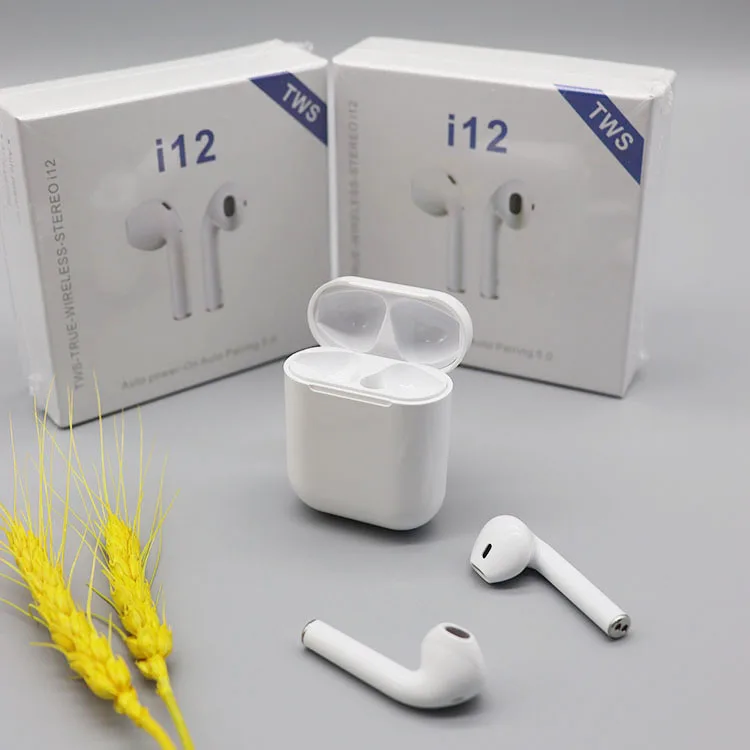 

2020 Original Mini Auriculares Audifonos 5.0 Wireless i12tws Earbuds Tws I12, White