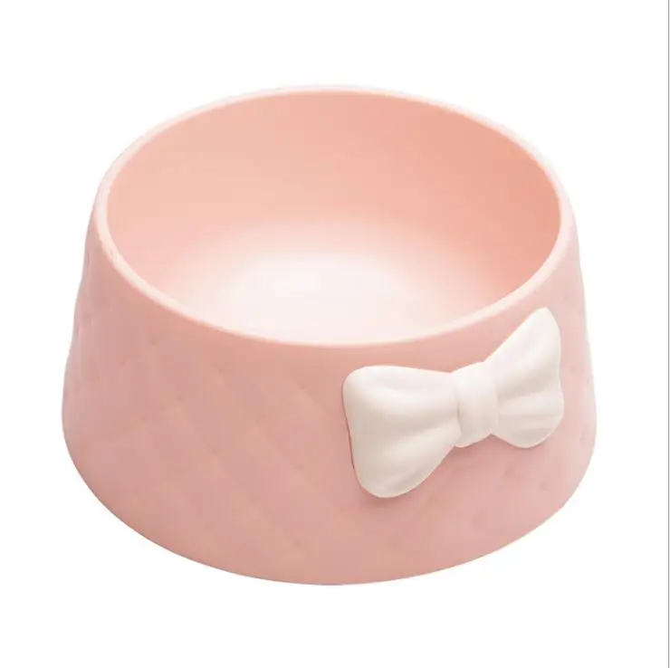 

Tcw003 Candy color single bowl bow plastic bowl for pet supplies, 3 colors