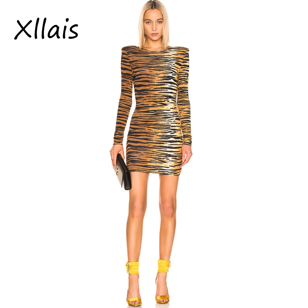 

2019 Woman Dresses Women Long Sleeve Striped Print Round Neck Mini Dress Vestidos Womens Clothing Sexy Dress