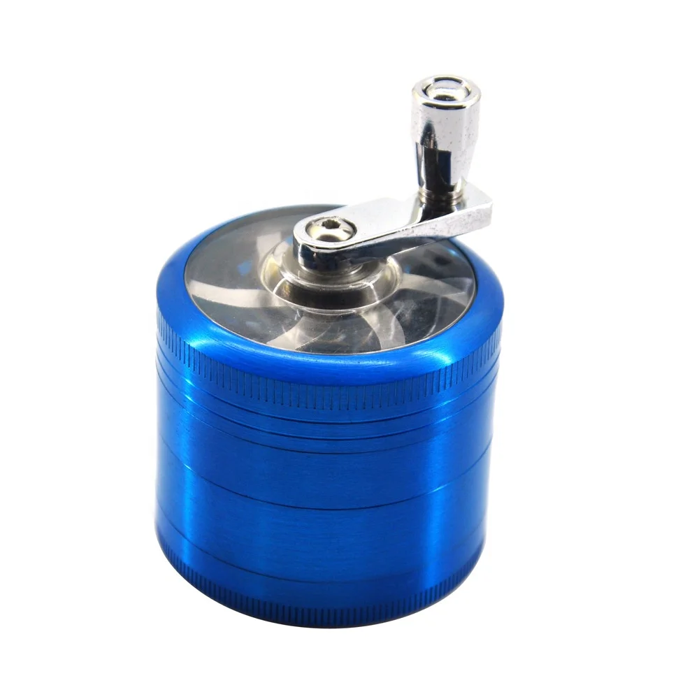 

Wholesale 4-piece Hand Crank Dry Herb Grinder Diameter  Zinc Alloy Cigarette Grinder Metal Grinder, Picture
