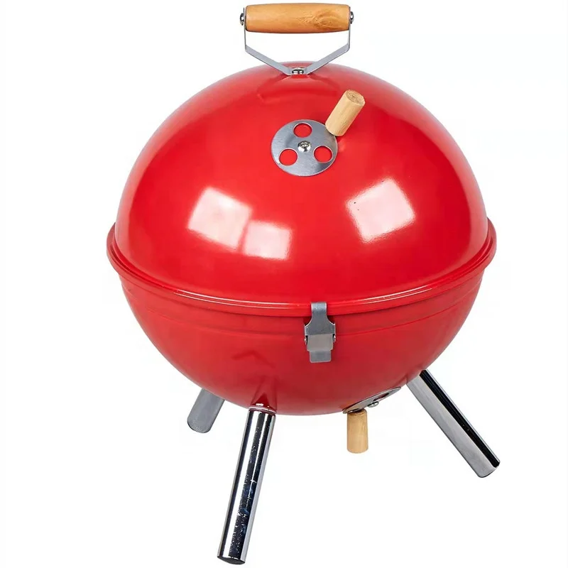 

Mini Kettle bbq grills Charcoal Barbecue Grill colourful camping barbecue stoveBall barbeque backyard field kitchen cook pot