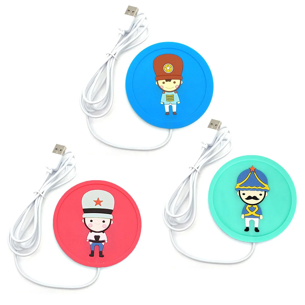 

Z308 USB Electric Heating Mats Silicone Cartoon Coffee Tea Insulation mats Office Study Warmer Coaster