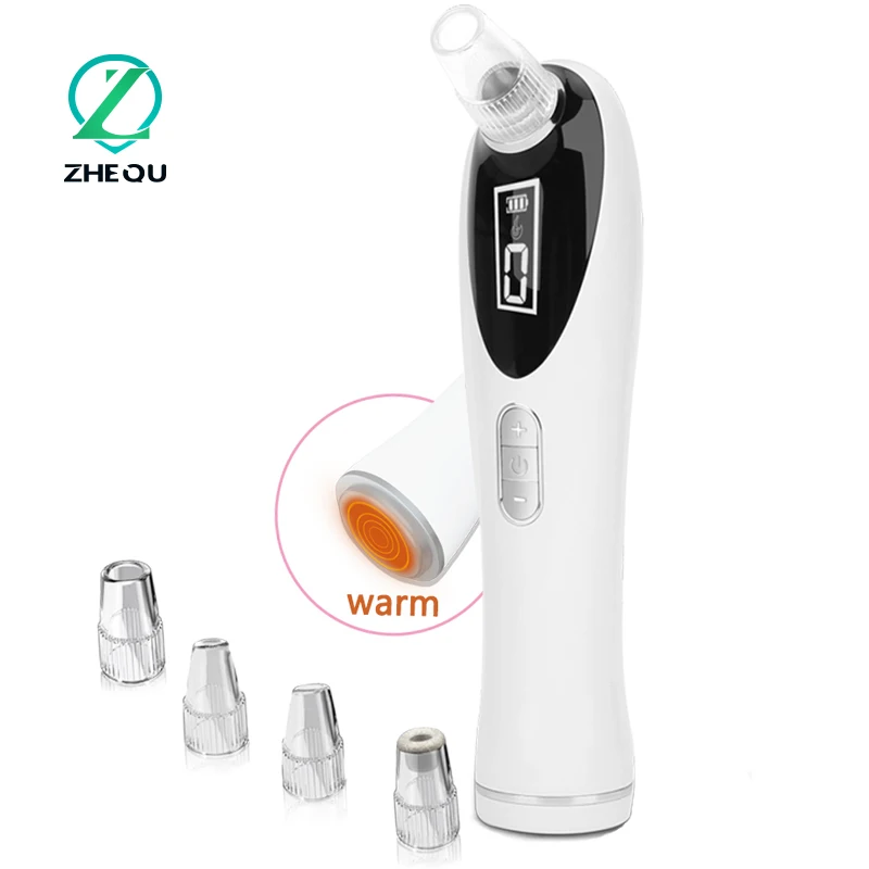 

Warm Vacuum Blackhead Remover Face Deep Nose Cleaner Pore Acne Pimple Removal Suction Facial Diamond Beauty Clean Skin ToolWARM