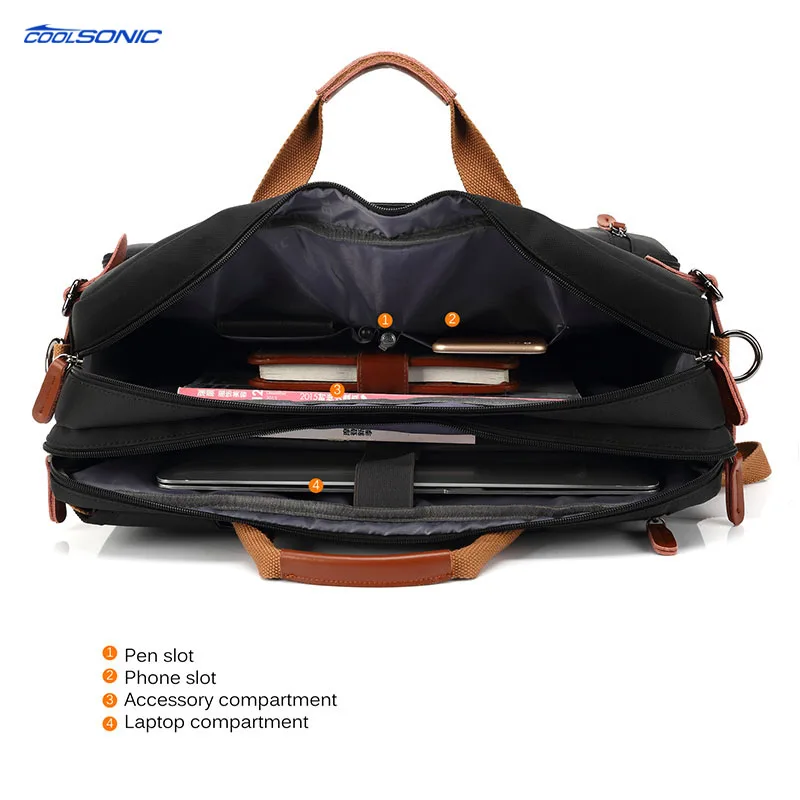 

Business Travel 15.6inch waterproof Nylon Laptop Handbag Backpack Rucksack Messenger Bag Shoulder Laptop Bag