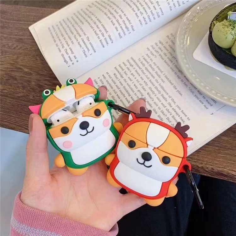 

3D Cute Cartoon Corgi Shiba Inu For Airpod Cover Headphone Cases for Apple Airpods 2 1